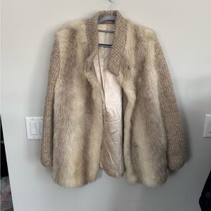 Vintage Dubrowsky and Perlbinder D'Esprit Faux Fur and Knit Jacket